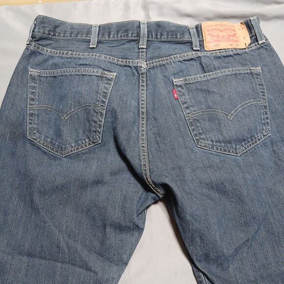 Levis 501xx Jeans Mens 38x34 Fits 38x32 Straight Button Fly Dark Wash Biker Moto - Picture 11 of 13